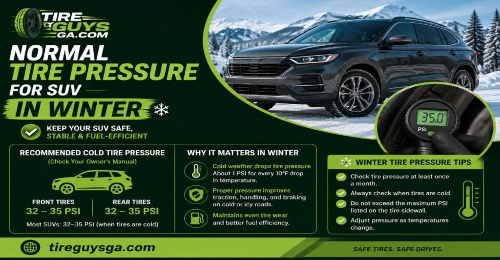 normal tire pressure for suv in winter