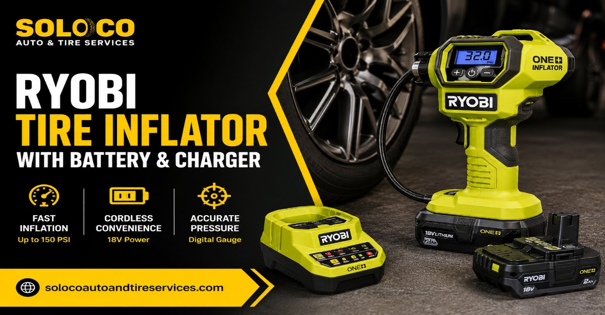 ryobi tire inflator with battery and charger