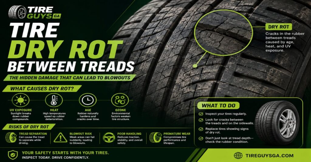 tire dry rot between treads