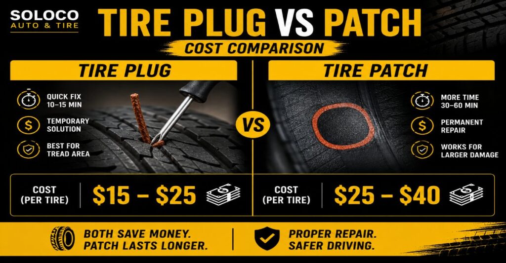 tire plug vs patch cost