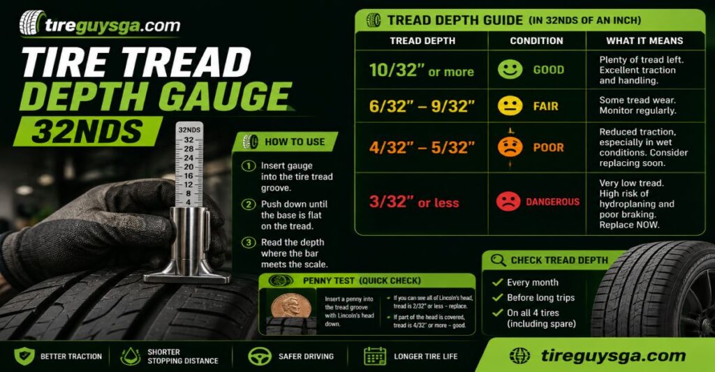 tire tread depth gauge 32nds
