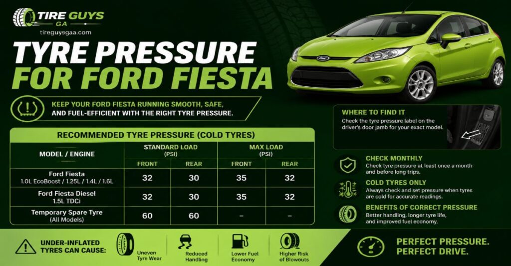 tyre pressure for ford fiesta